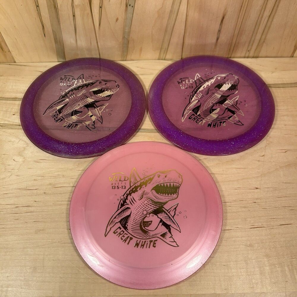 Wild Discs Great White Lot Of 3 Disc Golf Discs Distance Driver